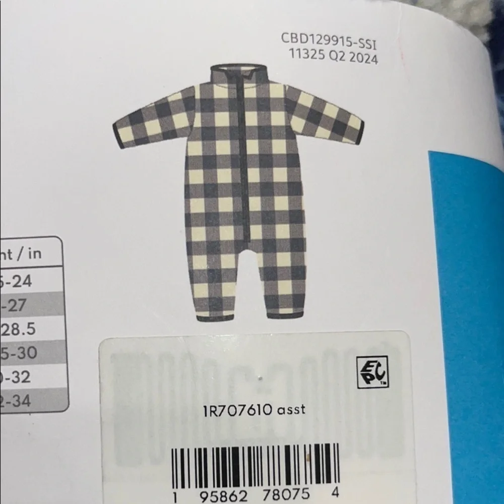 Carter's Navy and White Fleece Jumpsuit 3 months